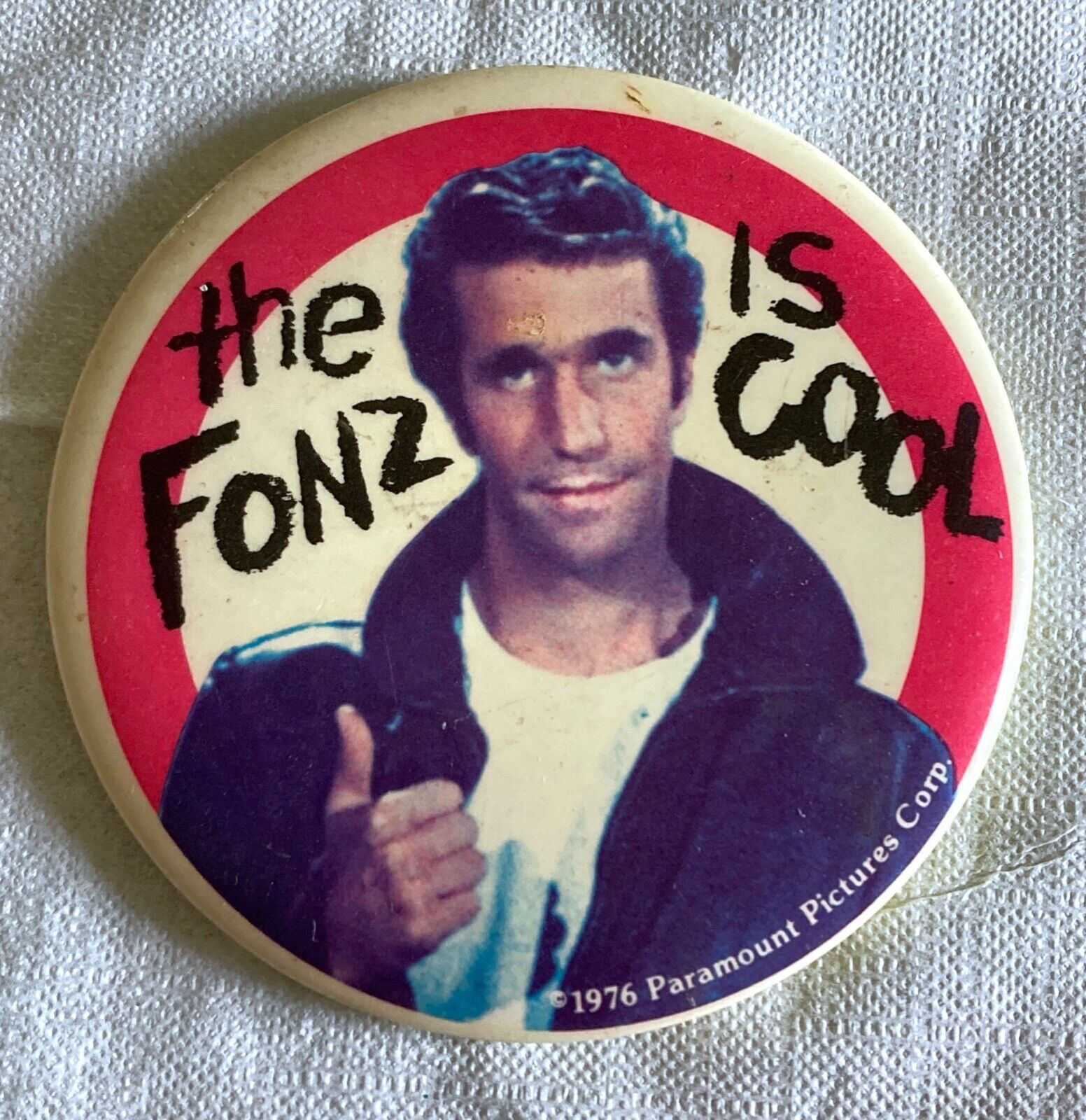 1976 Vintage The Fonz is Cool Pin, Paramount Pictures.