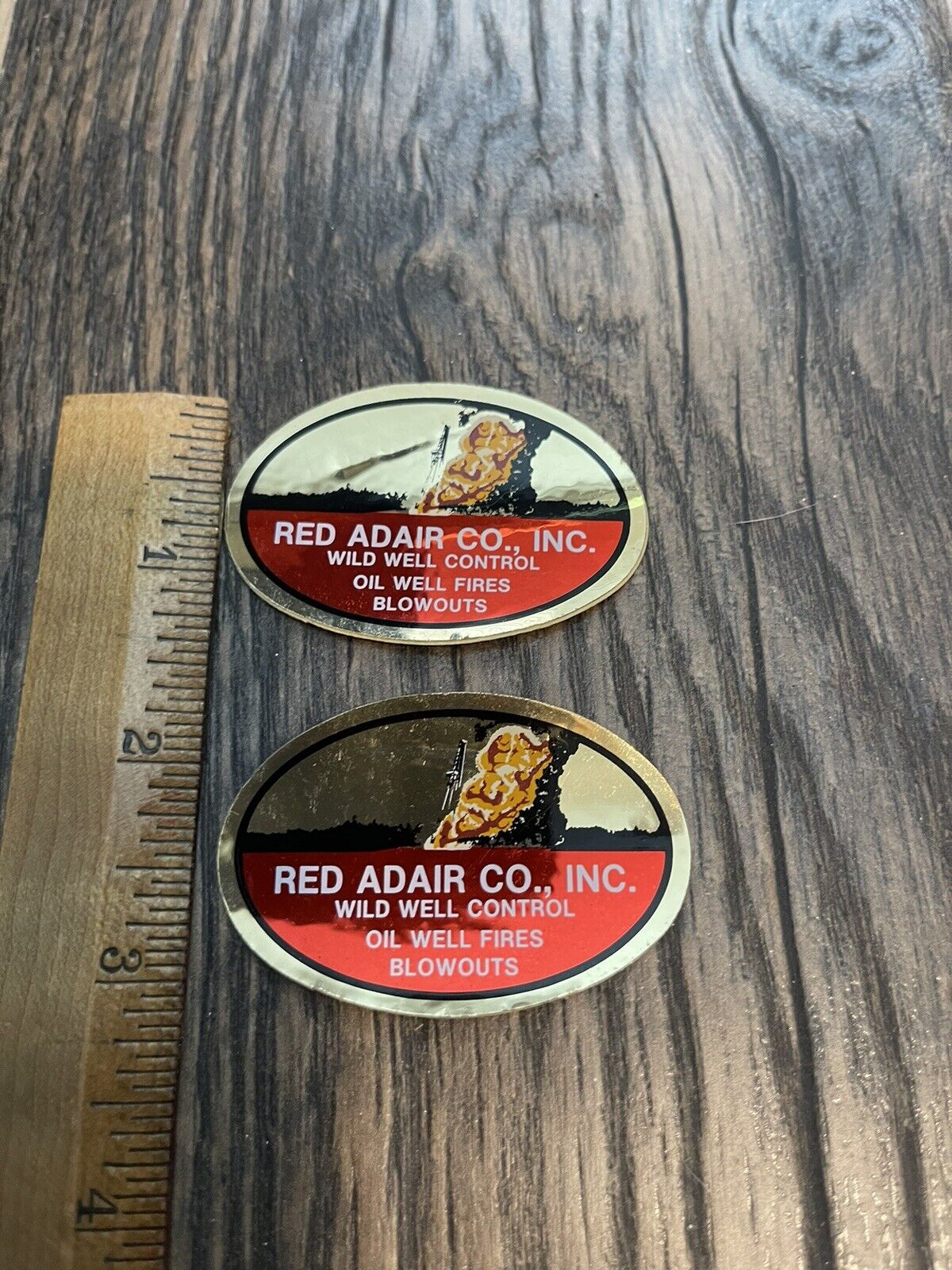 2 Vintage Original Red Adair Co Wild West Oil Blowout Stickers