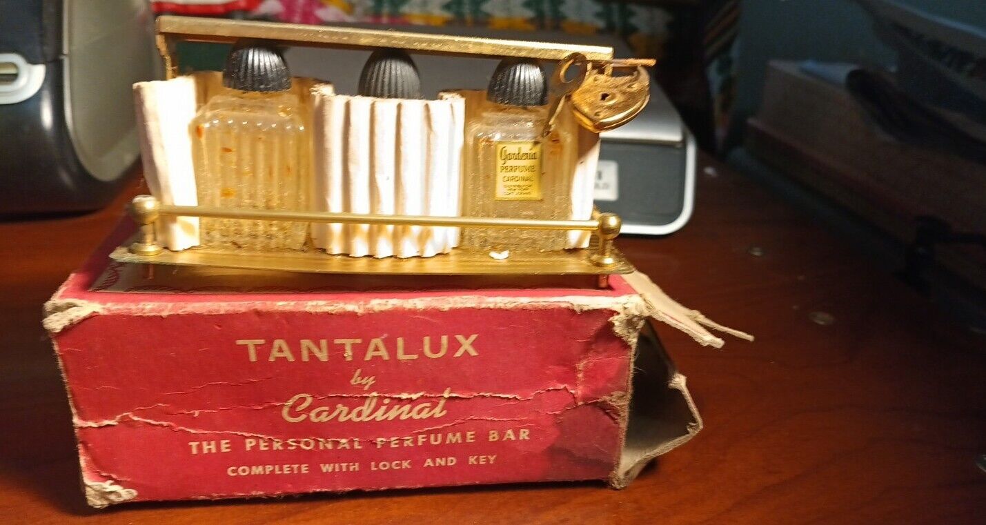 Rare, Vintage Tantalux Perfume Bar By Cardinal Empty Bottles With Box