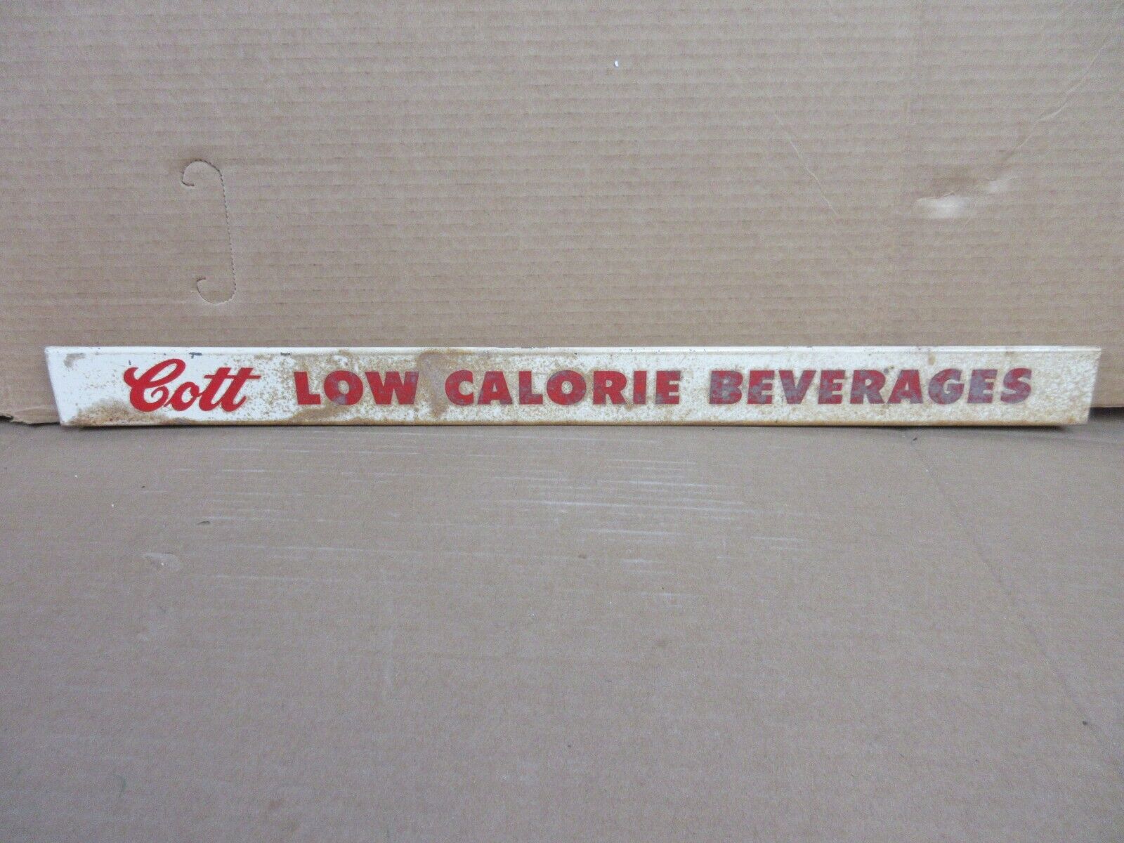 Vintage Cott Low Calorie Beverages Metal Push Bar Advertising Sign   C
