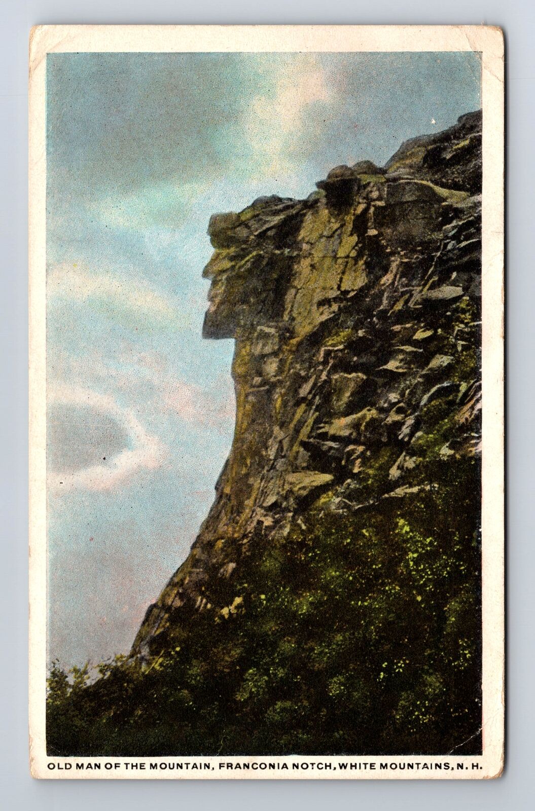 White Mountains NH-New Hampshire Old Man Of The Mountain Vintage c1920 Postcard