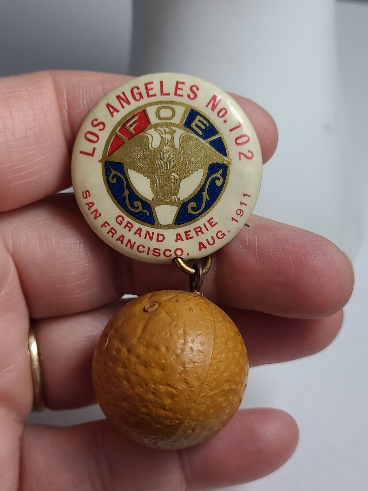 1911 FOE Los Angeles Grand Aurie Pin Back Button