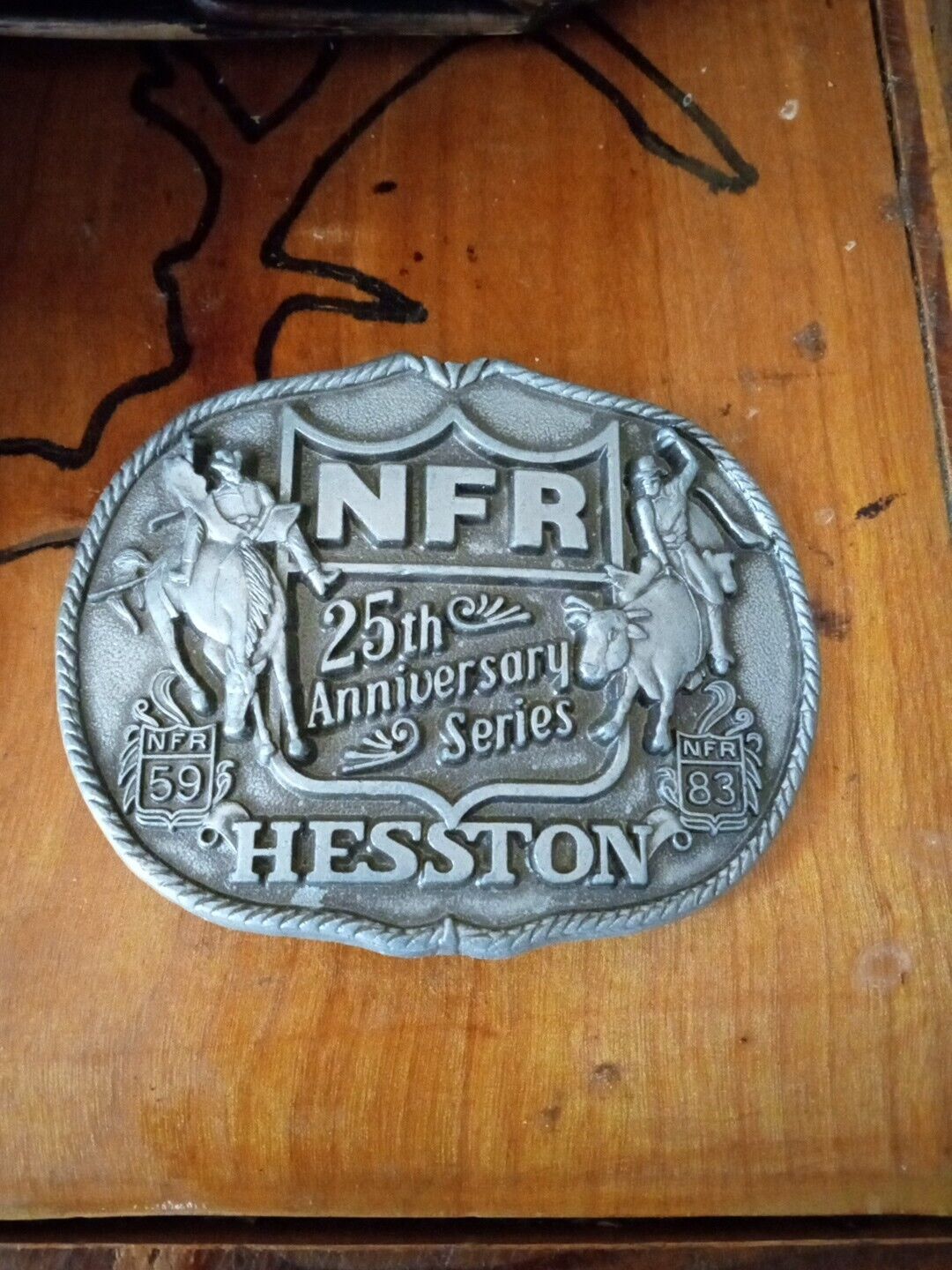 Vintage Belt Buckle Hesston NFR 25th Anniversary (1983)