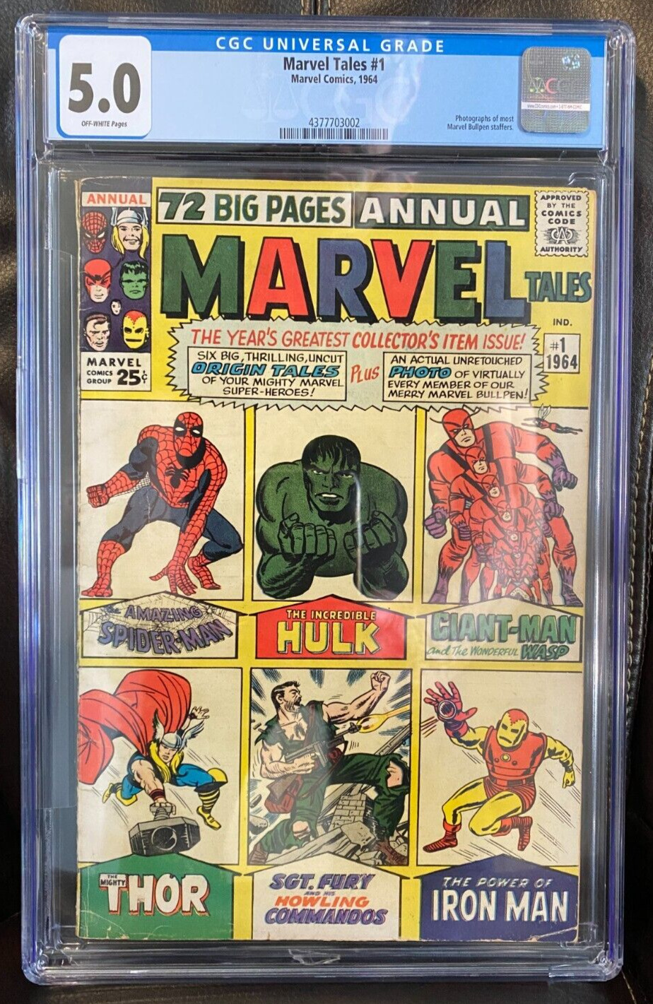 Marvel Tales #1 (1964) CGC 5.0, Spiderman/Hulk/Thor/Iron-Man Origin Stories