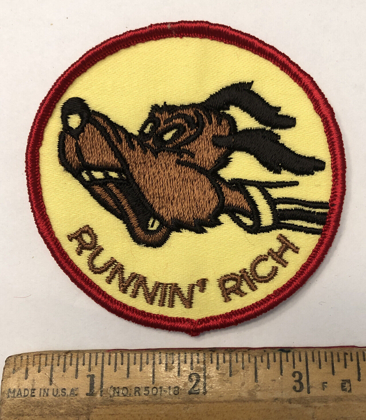 Vintage 1970s Runnin’ Rich Patch Dog Hippie