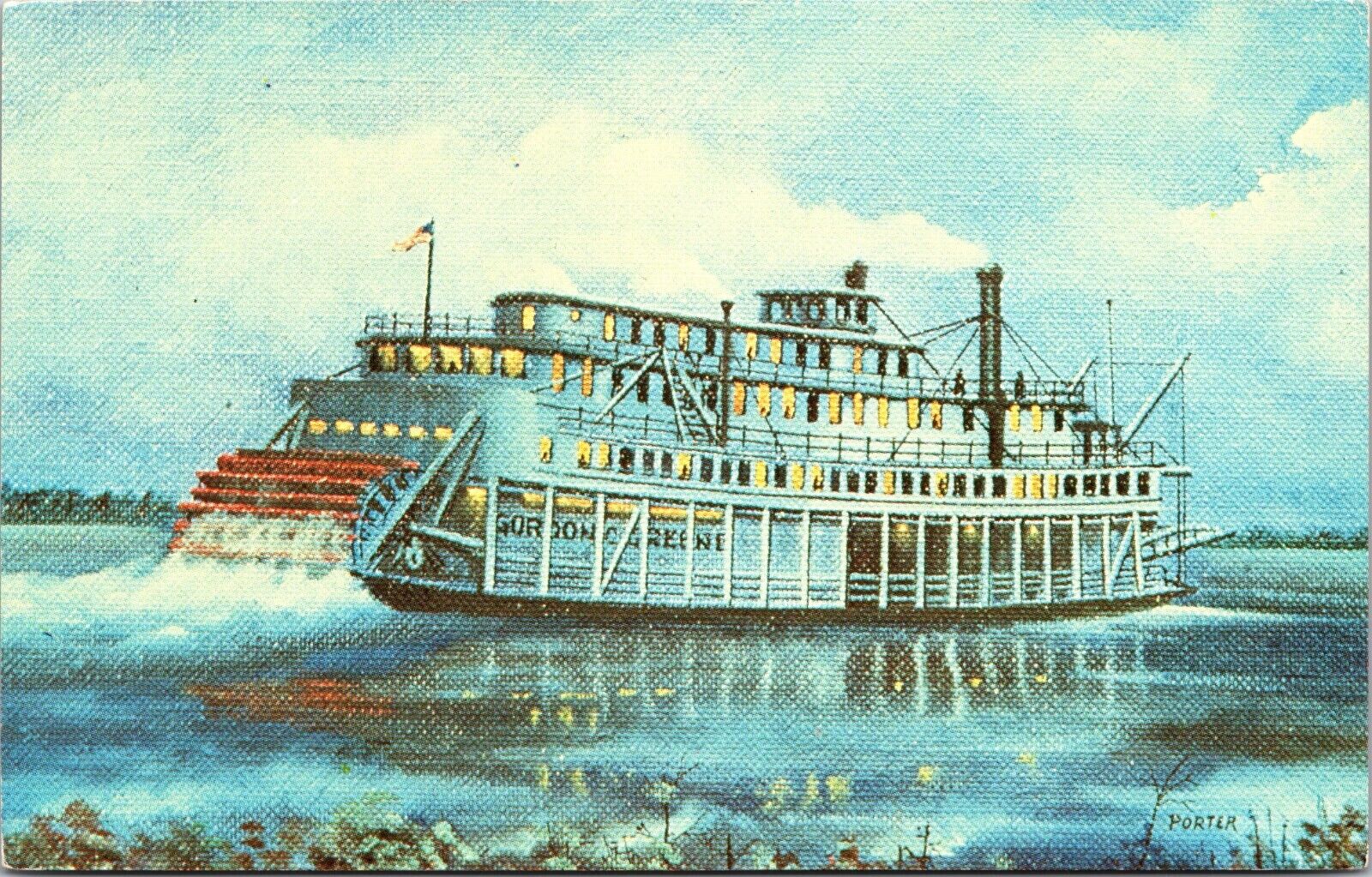 Painting Gordon C Green Mississippi River Boat painting by Russ Porter postcard