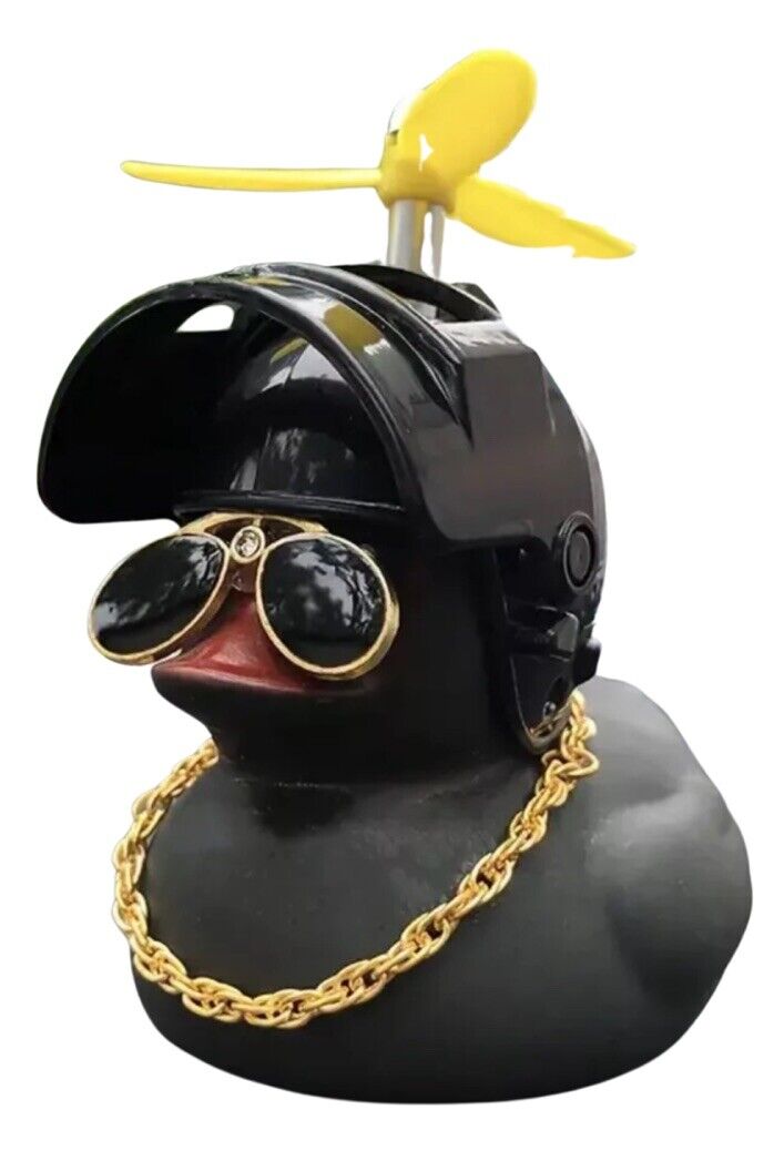 Rubber Duck Dash Ornament, Collectible, Duck Duck Jeep, Black Tactical Helmet