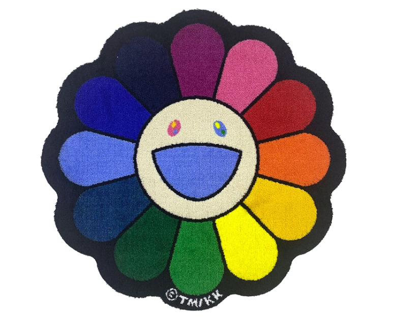 Takashi Murakami Die Cut Rainbow Flower Floor Mat Rare 村上隆 Kaikai kiki 2021