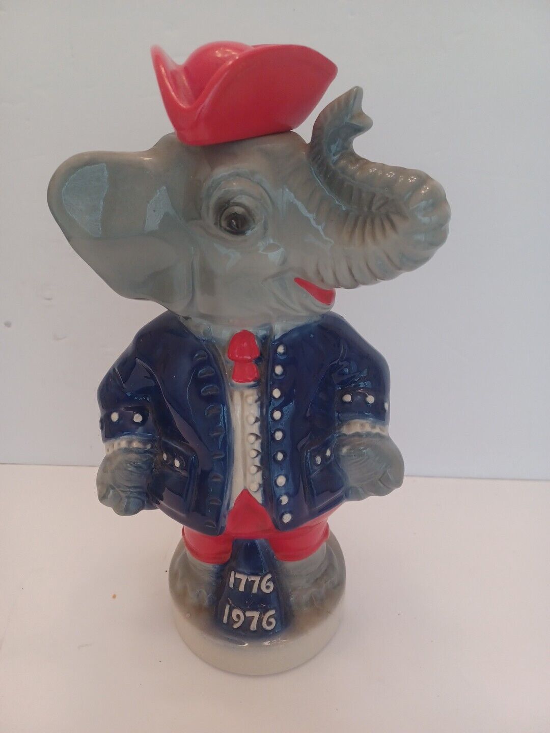 VTg 1776-1976 Federal Distillers GOP Republican Elephant Decanter W/Hat 12\