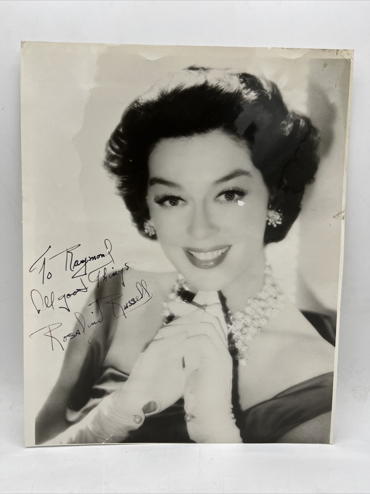 Vintage Rosalind Russell Hand Signed 8x10 Photo Autograph Autographed To Raymond
