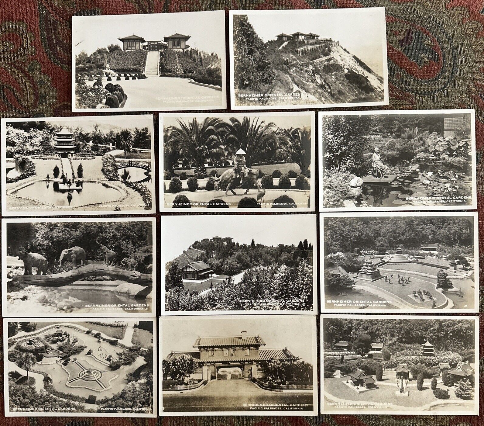 Vintage Early 1940s Bernheimer Oriental Gardens Postcards in Pacific Palisades