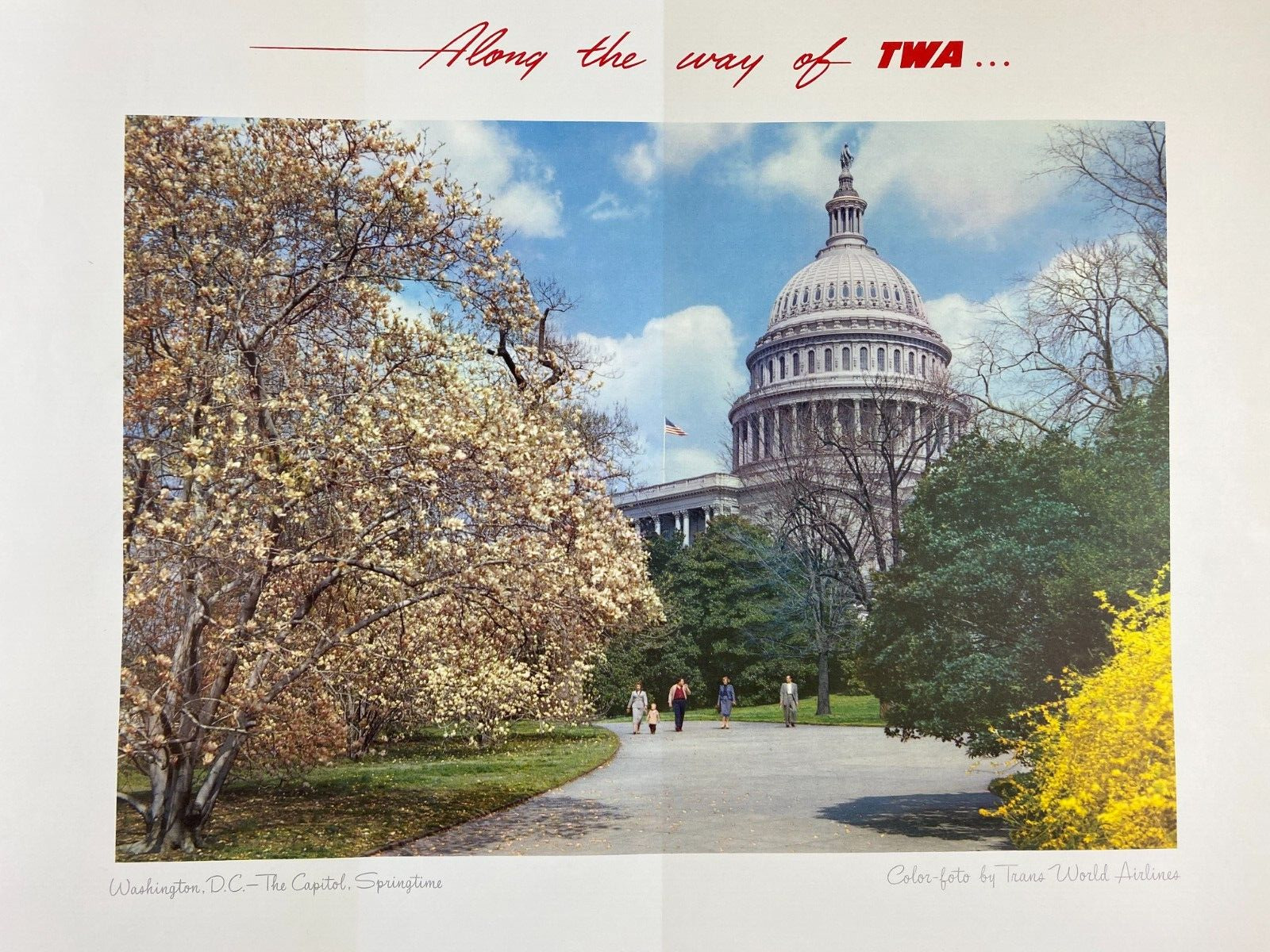 Along the Way of TWA Poster Washington DC The Capitol Springtime 22\