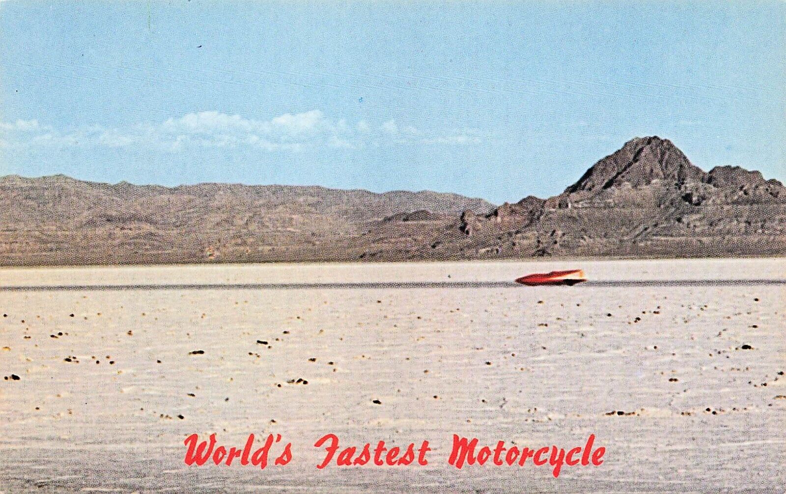 Bonneville Salt Flats International Raceway Car Motorcycle Race Vtg Postcard D58