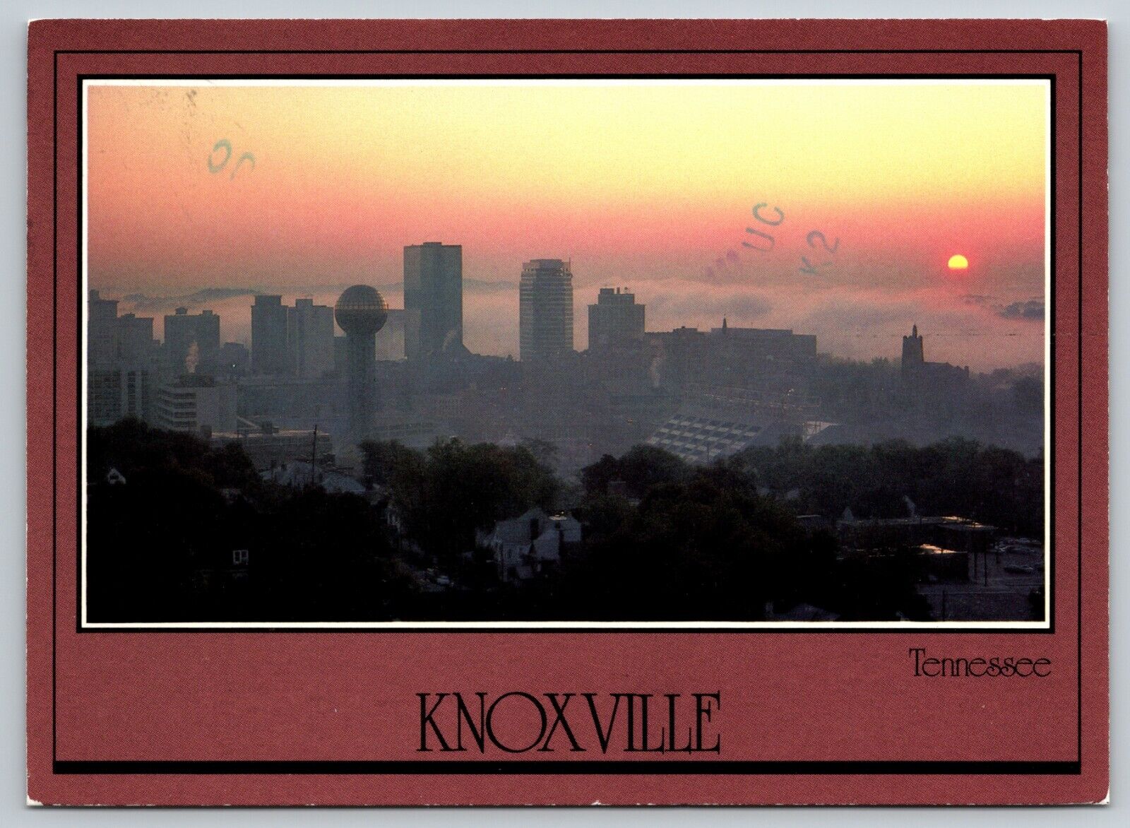 Knoxville Tennessee At Night Postcard POSTED 1987