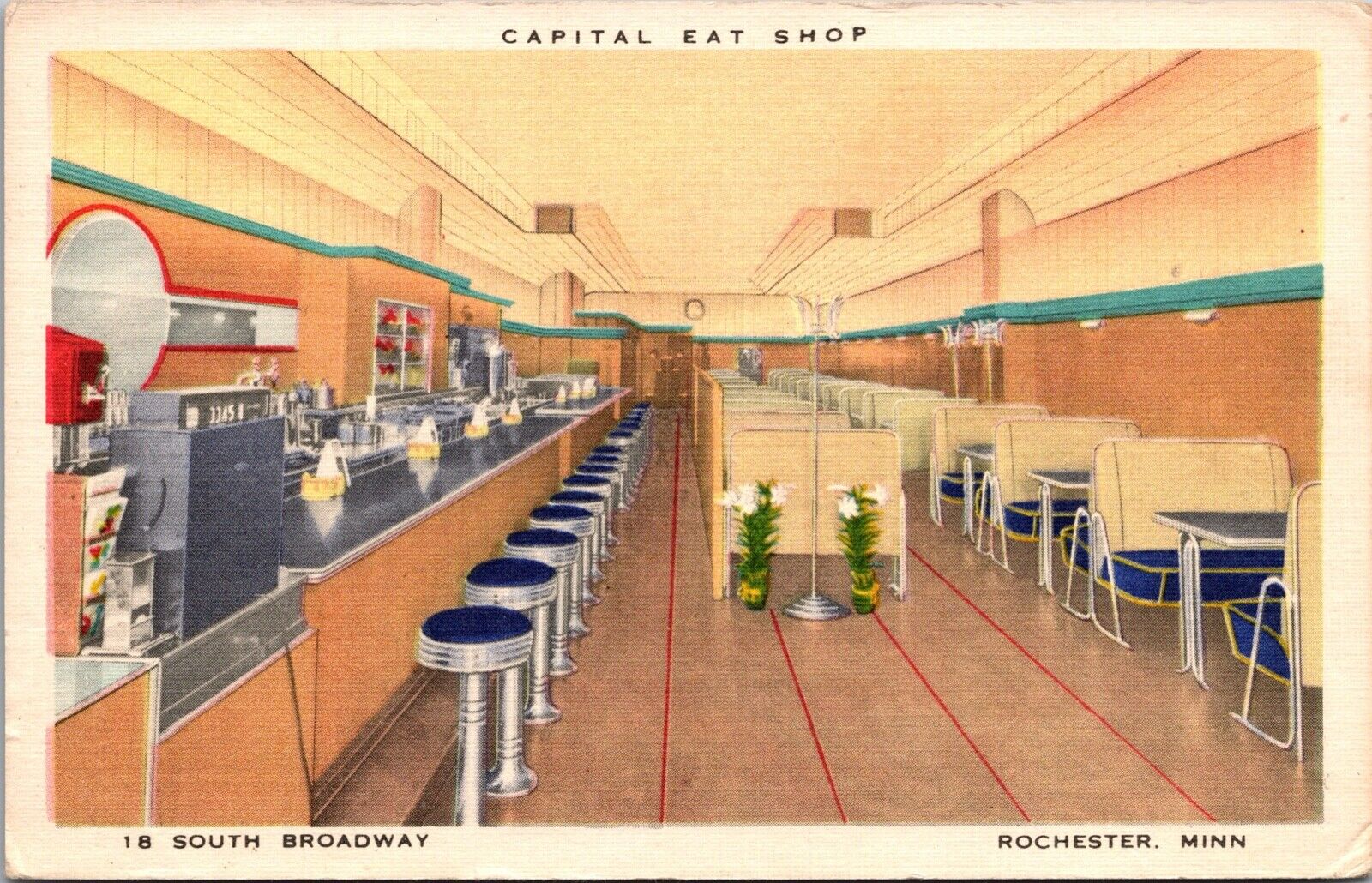 Linen Postcard Capital Eat Shop Restaurant in Rochester, Minnesota~134041