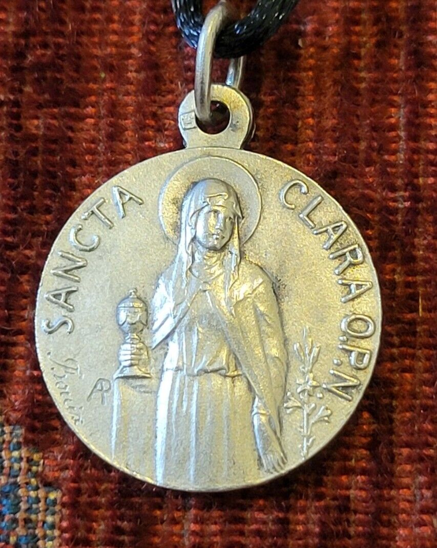 St. Clare Vintage & New Medal Catholic France Bouix Patron of Television 