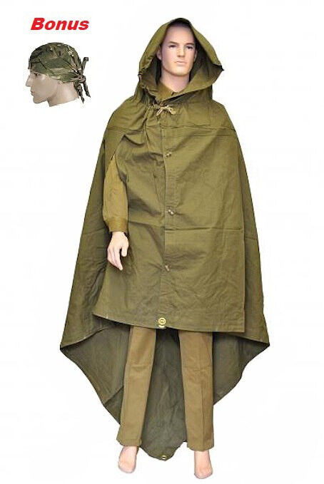 ✅🔥 Original Soviet army Military raincoat tent + bonus - camouflage bandana