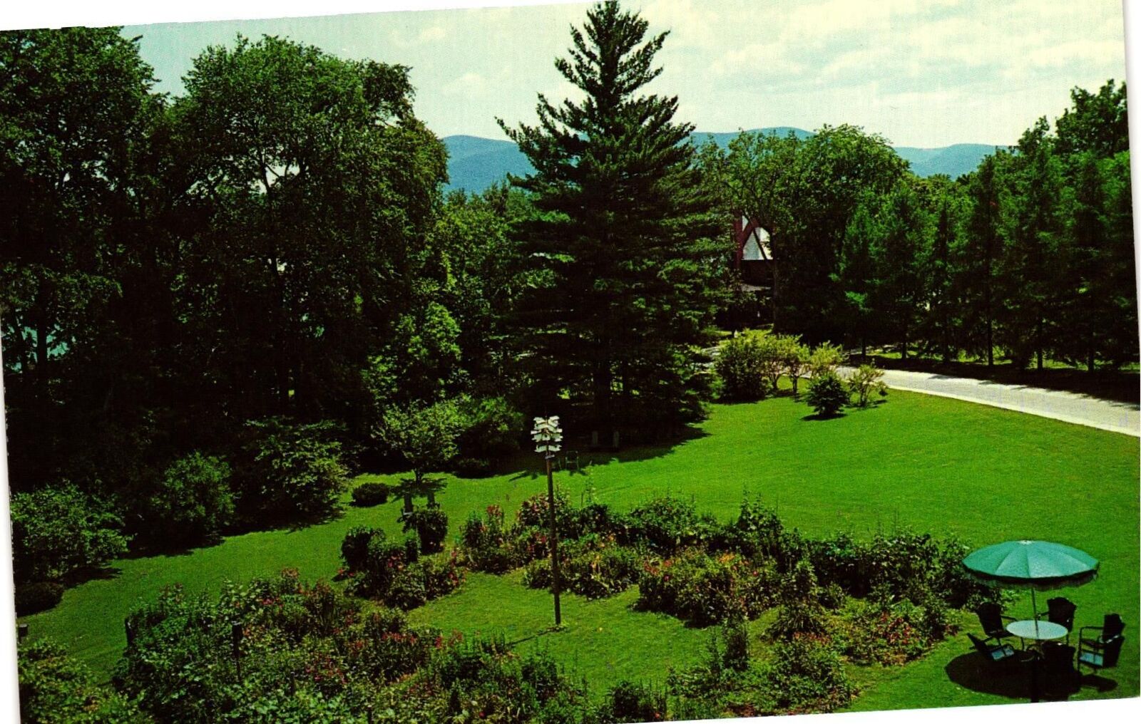 Vintage Postcard- Perennial Garden, Berkshires, MA 1960s