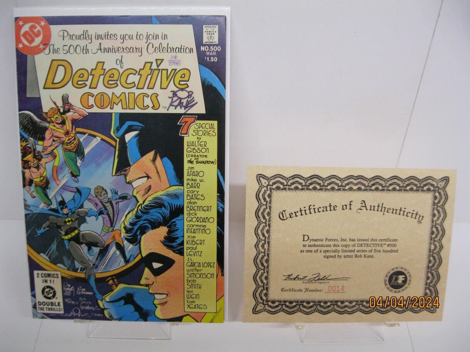 BOB KANE SIGNED DECTECTIVE COMICS #500 (COMES WITH COA) (#14 OUT OF 500 HUNDRED)