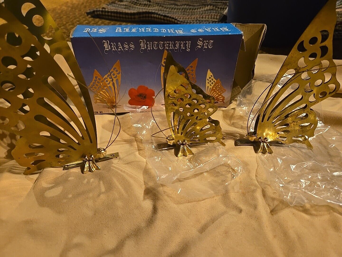Vintage Brass Butterfly Set