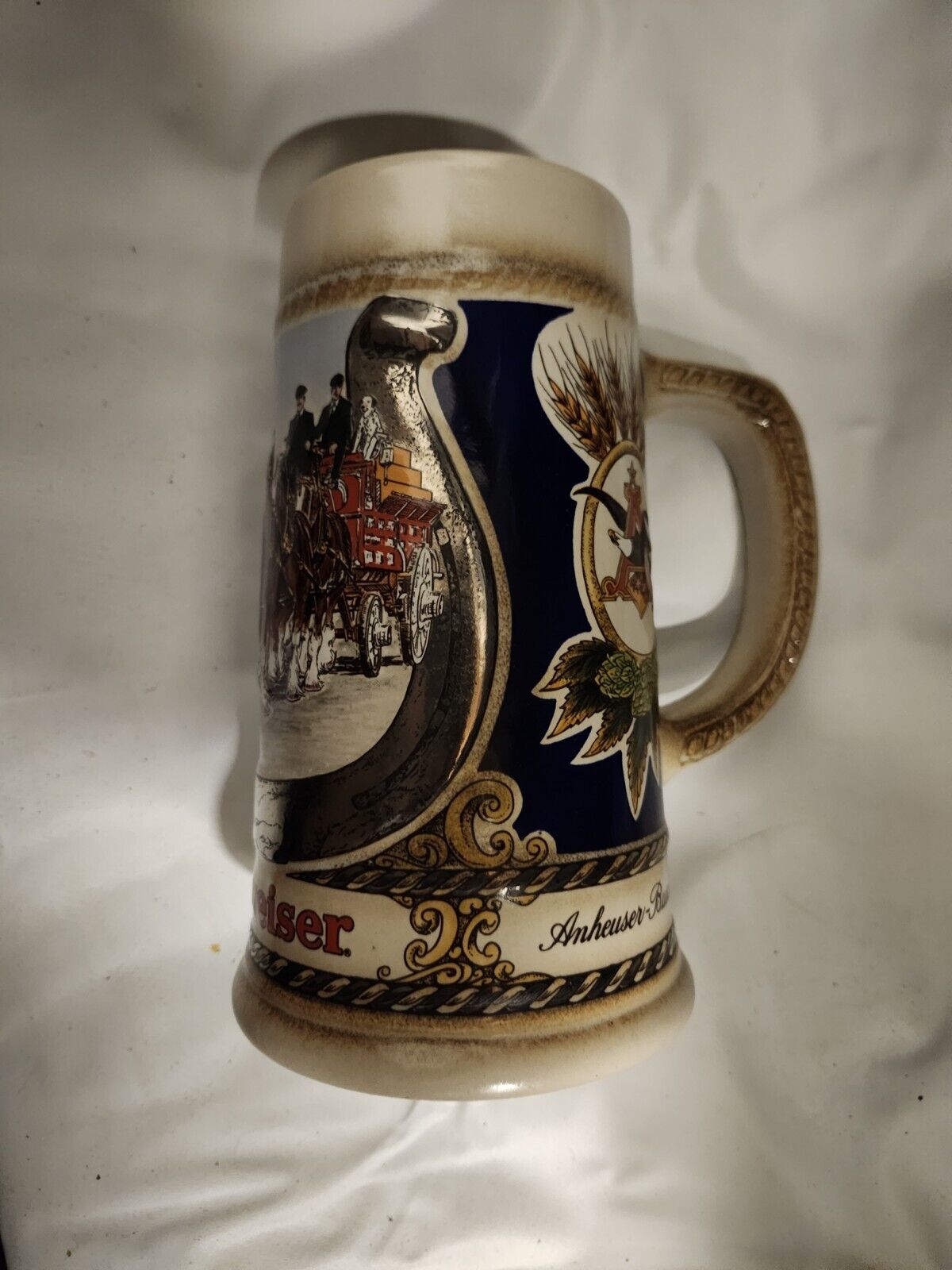 1986 Budweiser Staffel Vintage West Germany Beer Stein Mug