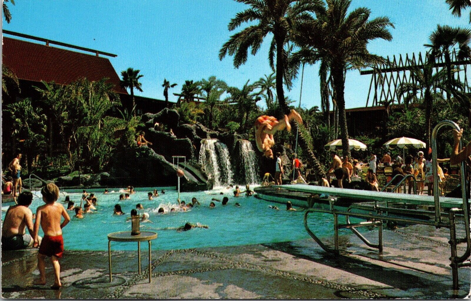 Florida Postcard: The Polynesian Village Resort- View of Pool