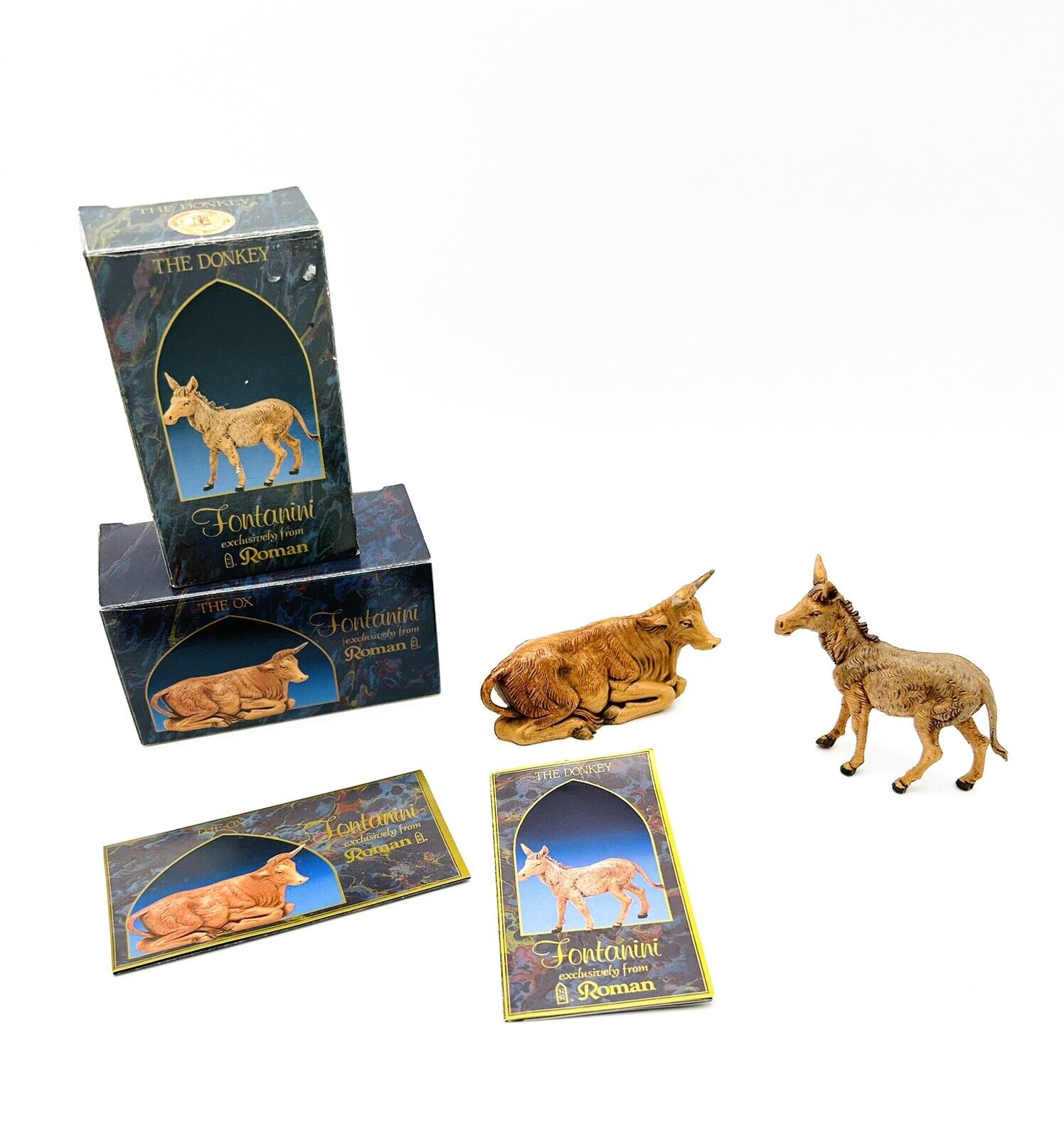 Fontanini Heirloom Ox And Donkey With Boxes And Cards Roman inc