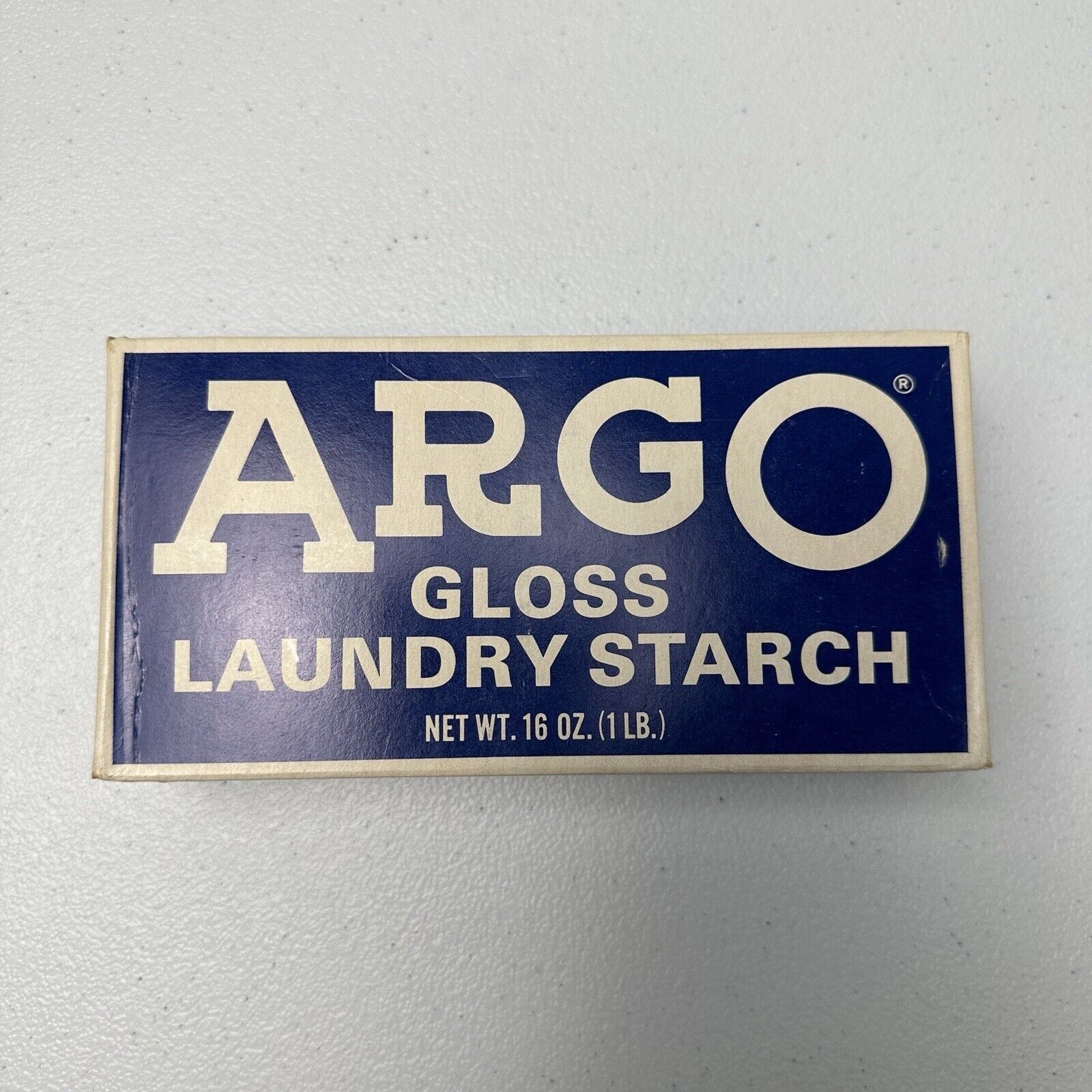 VTG ARGO Gloss Laundry Starch Sealed (1) Box 16 oz Blue White New Retired