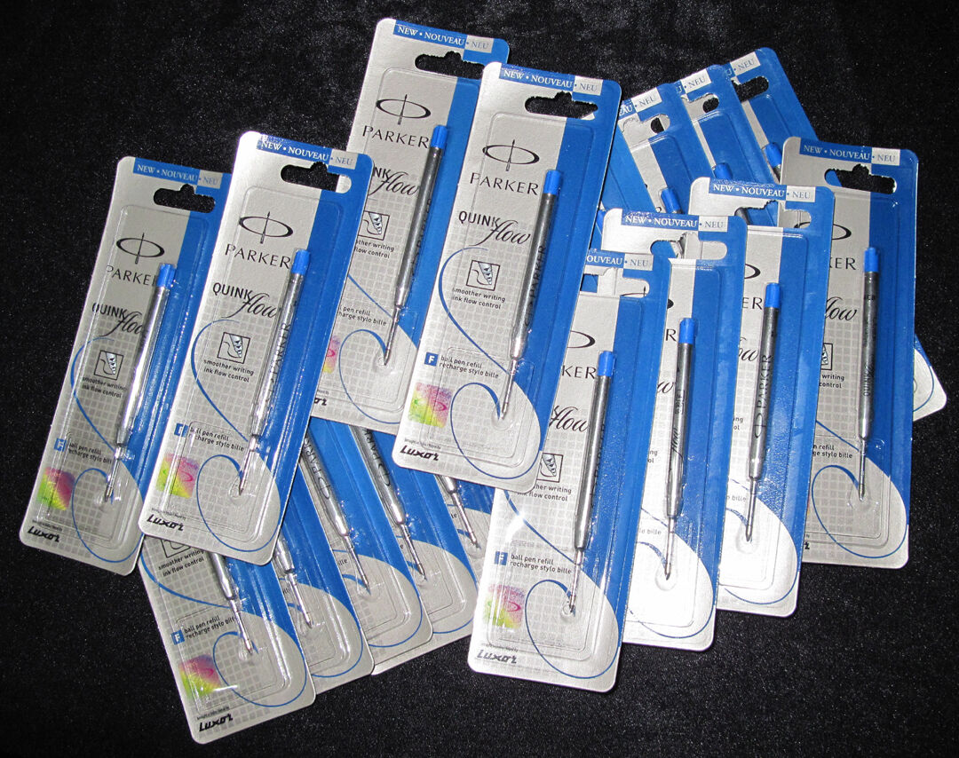 100X PARKER BLUE fine ball pen REFILL wholesale lot 100 original bulk genuine