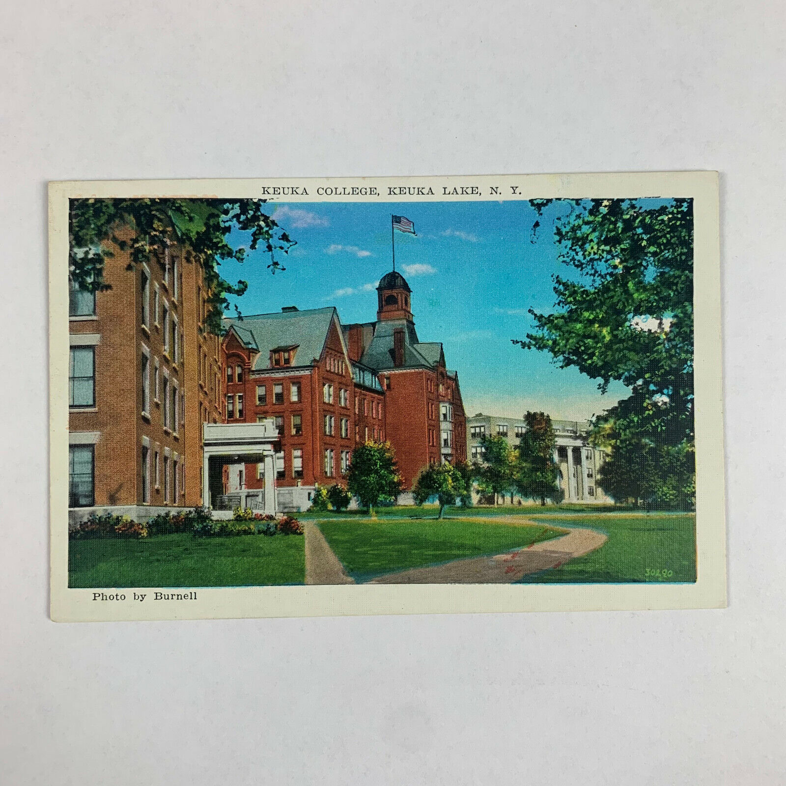Postcard New York Keuka Lake NY College Unposted 1930s White Border