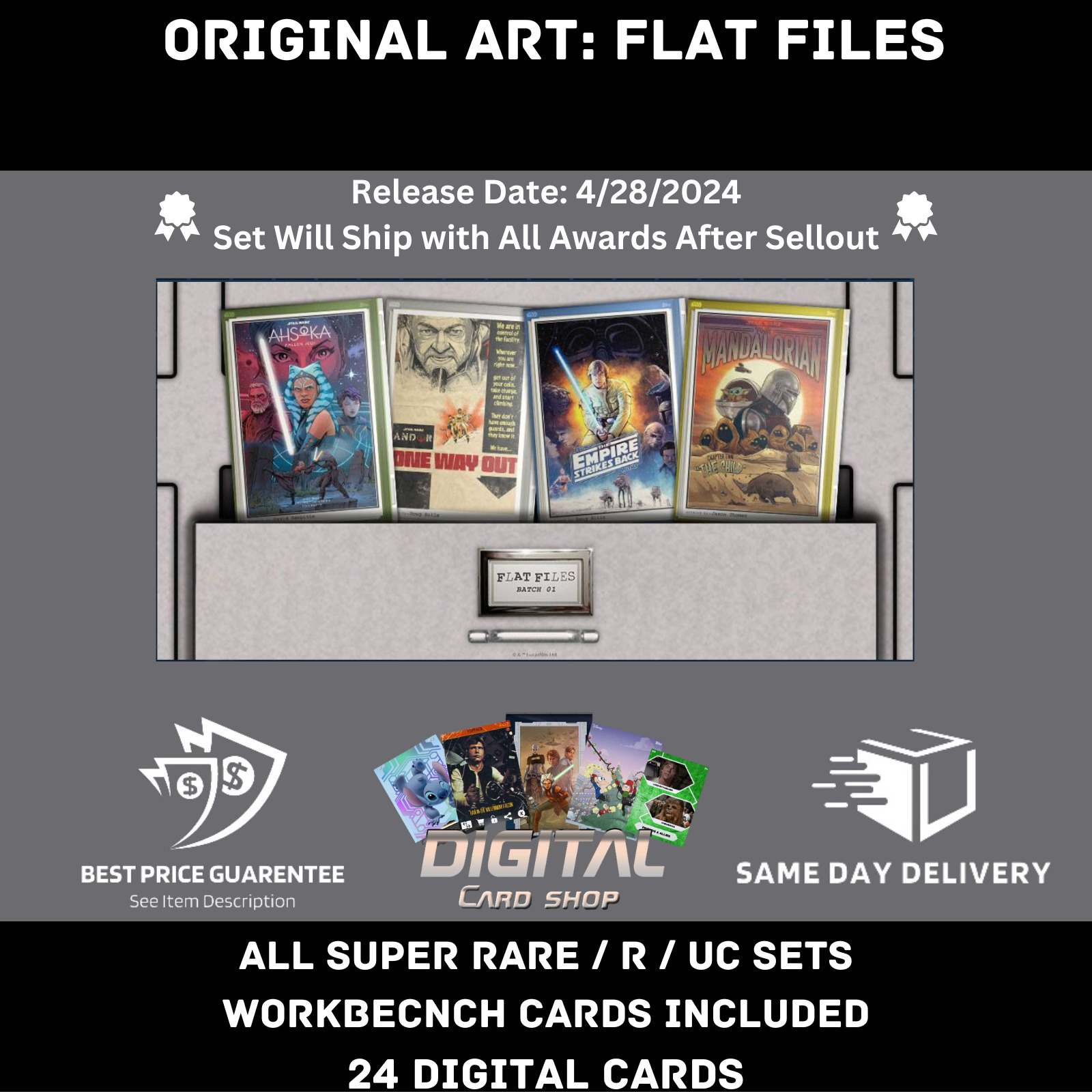 Topps Star Wars Card Trader Original Art Flat Files ALL Super Rare R UC 24