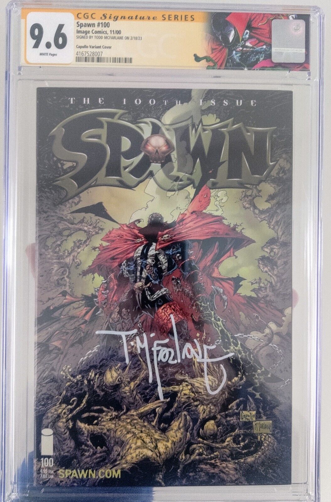 Spawn 100th Issue 🗝️ CGC 9.6 SS  🔥 Signed By Todd McFarlane PLEASE READ 