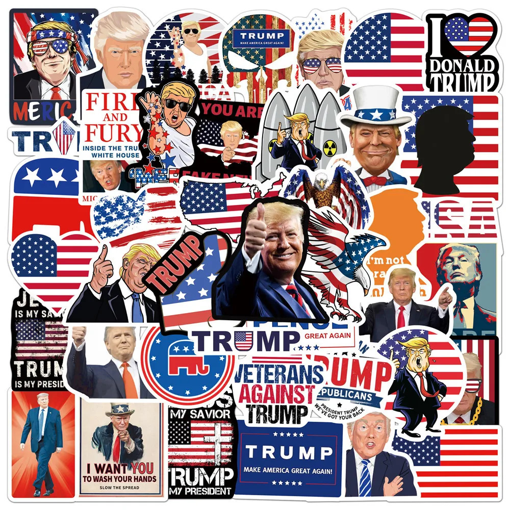 50Pcs Trump 2024 Us Presidential Election Speech Stickers Funny Walls Laptop Lug