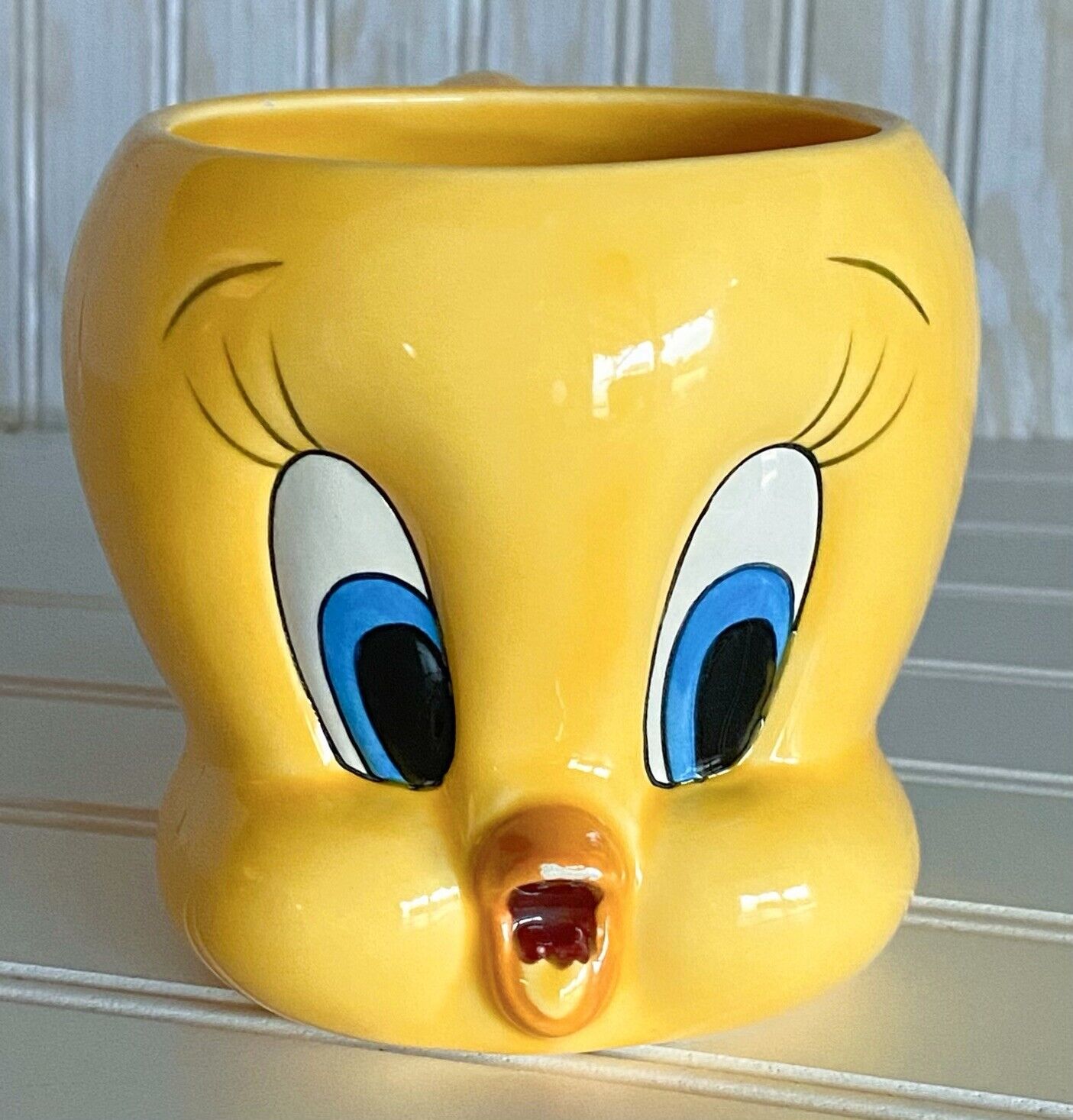 1989 VINTAGE Tweety Bird Ceramic 3D Coffee Mug Looney Tunes Applause