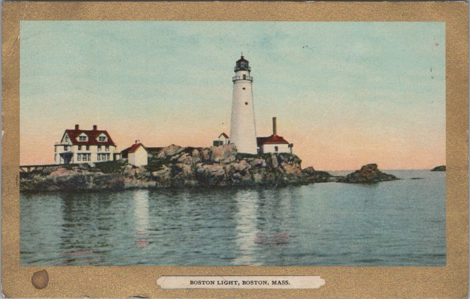Postcard Boston Lighthouse Boston MA 1910