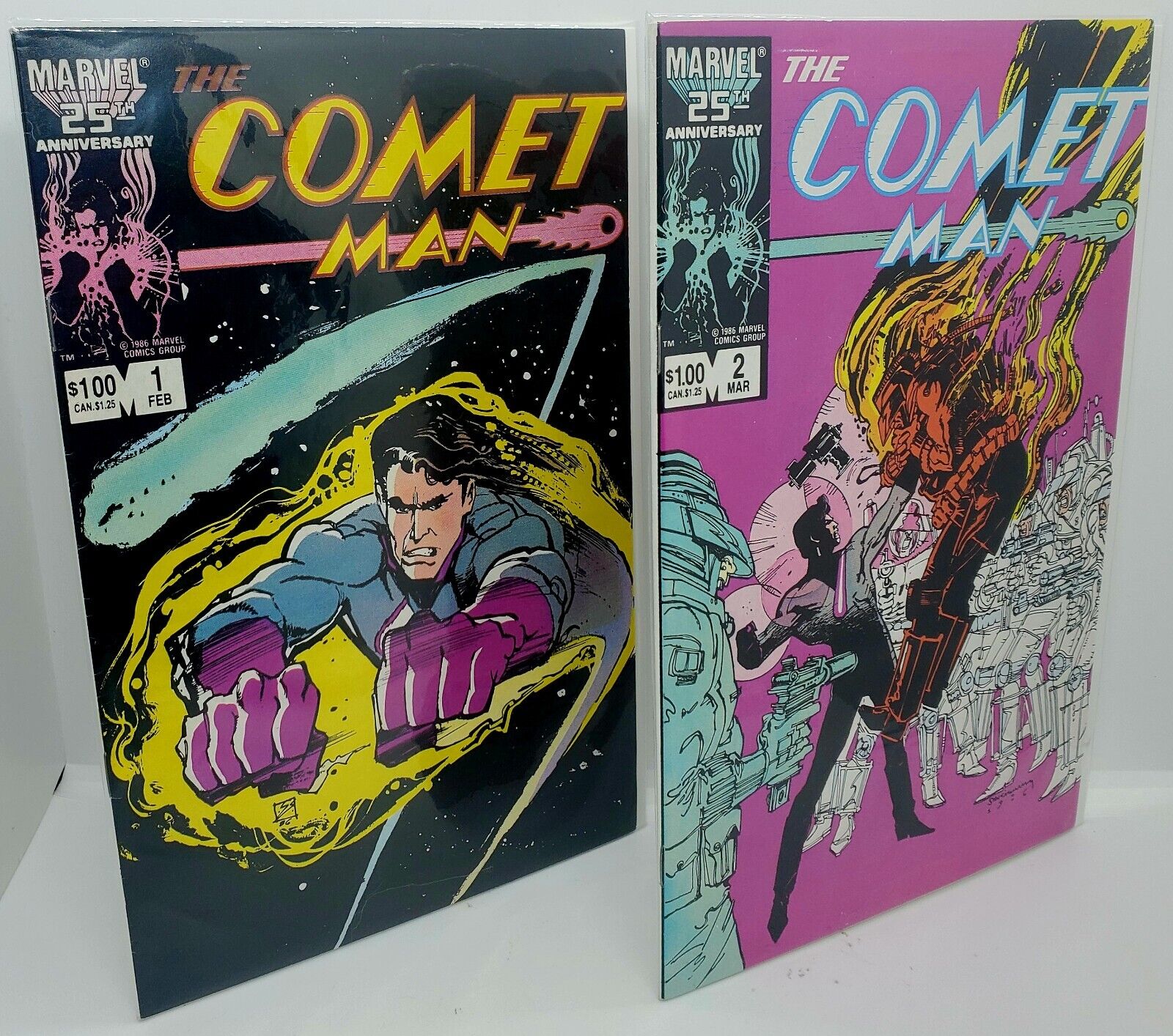 Vintage LOT of 2 Comet Man #1 & #2 (Marvel Comics, 1987) 1st Print Mint 🔥 