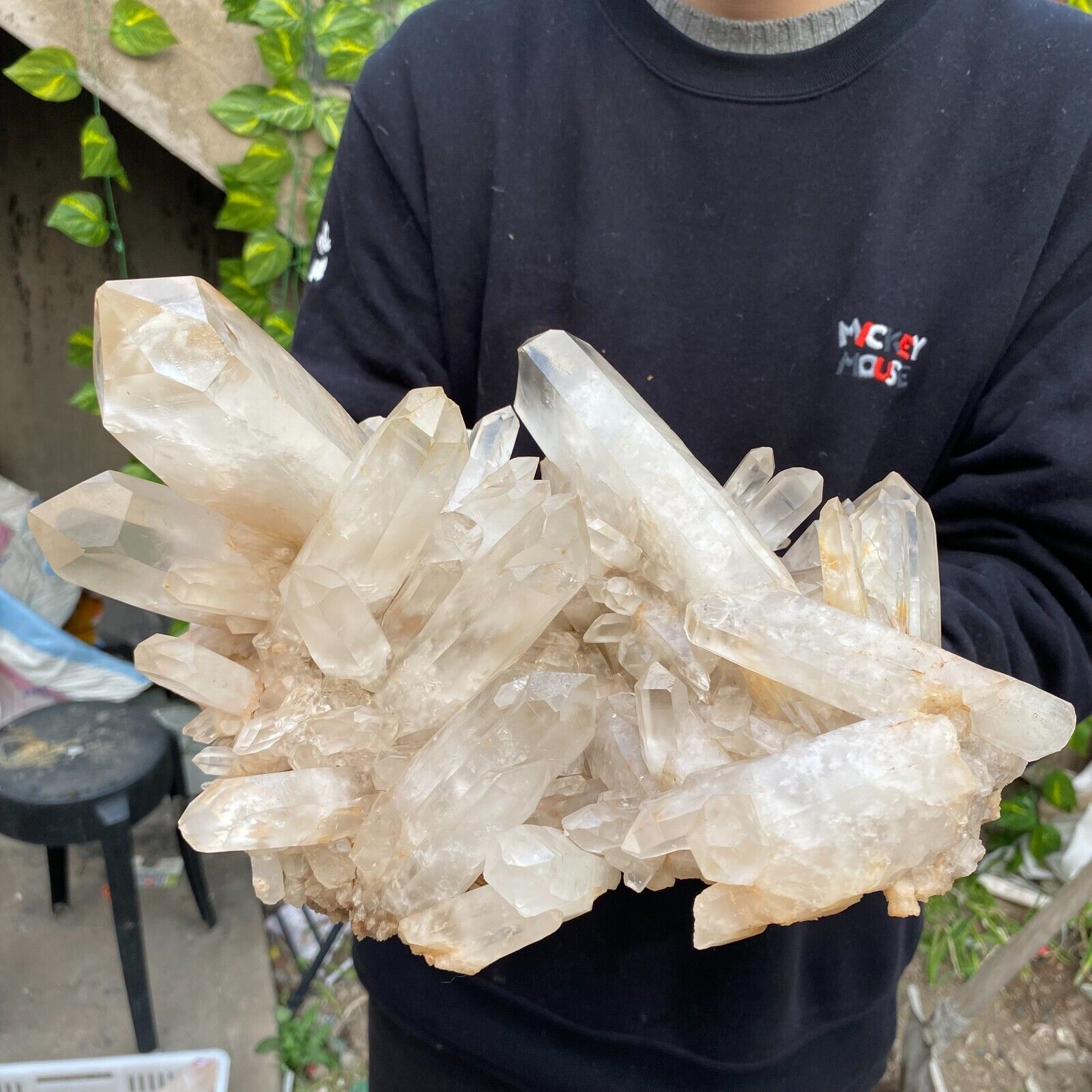 13.7LB Natural Clear White Quartz Crystal Cluster Rough Specimen Healing Stone