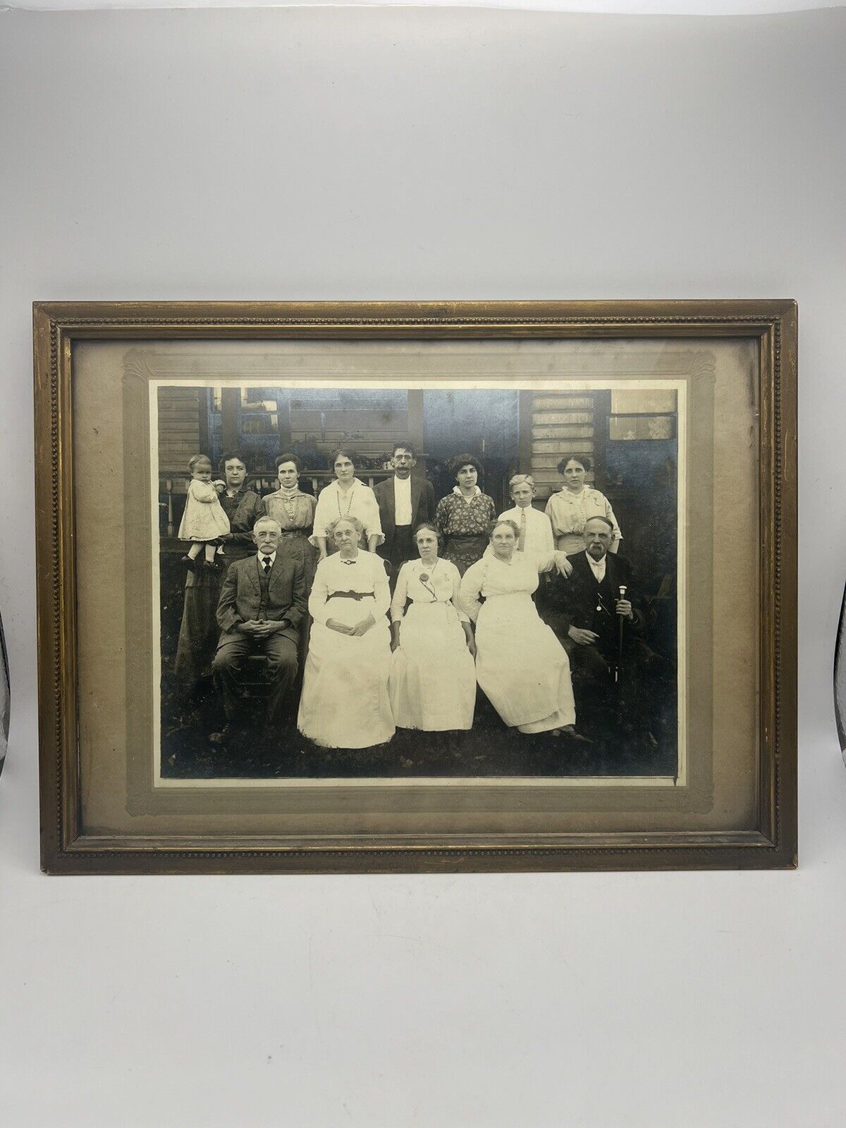 Antique 1914 Framed Family Photo