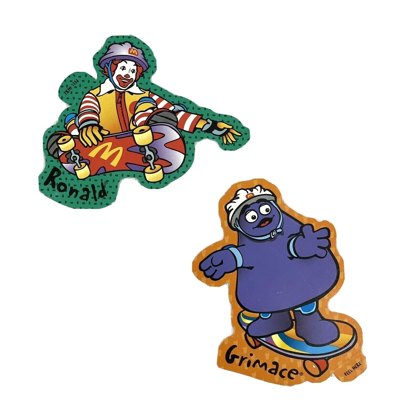 McDonald\'s 2001 Fun Times Stickers Ronald & Grimace Skateboarding Kid\'s Meal Toy