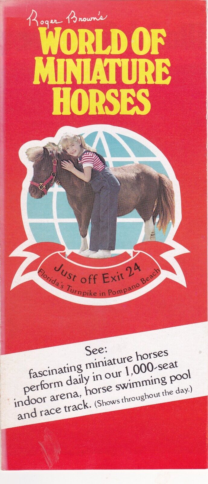 1970\'s World of Miniature Horses Pompano Beach Brochure