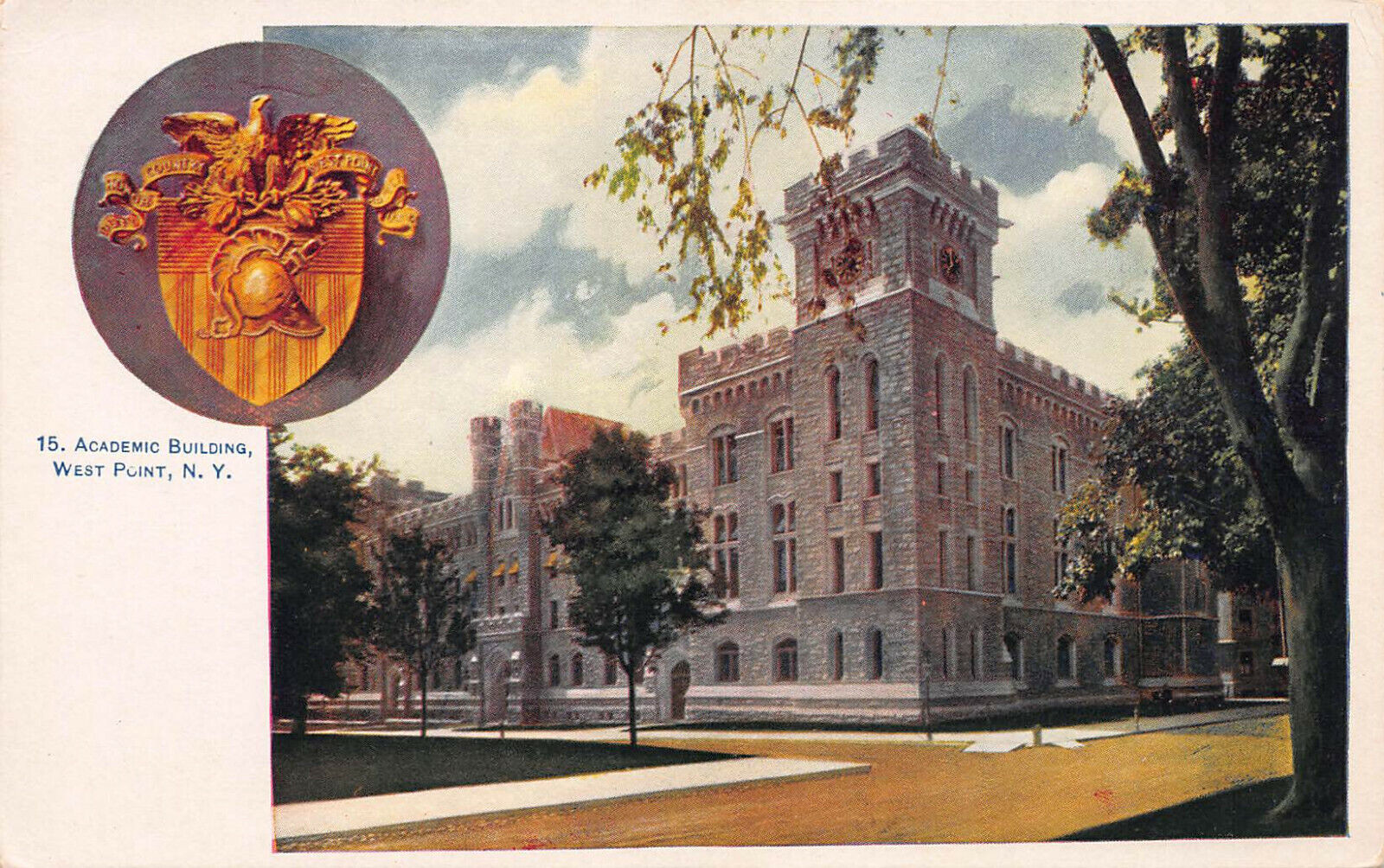 Academic Building, West Point, New York, Early Postcard, Undivided Back, Unused 