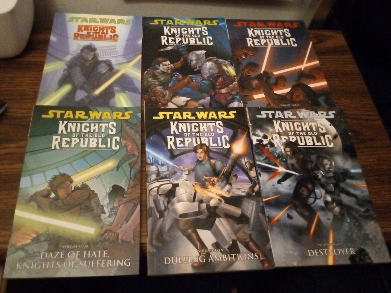 Lot Of 6 Star Wars Knights Of The Old Republic Vol. 1,2,3,4,7 & 8