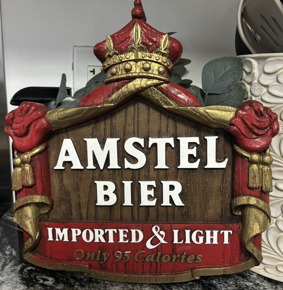 Vintage 1982 Beer Sign Amstel Bier Imported & Light. Man Cave, billiard room.