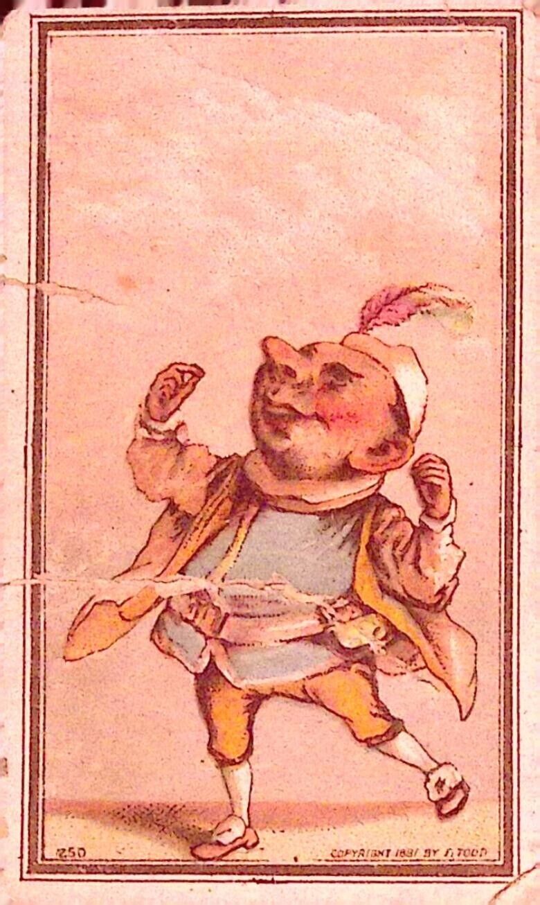 Antique Card Grotesque No. 250 Man Dancing 1881