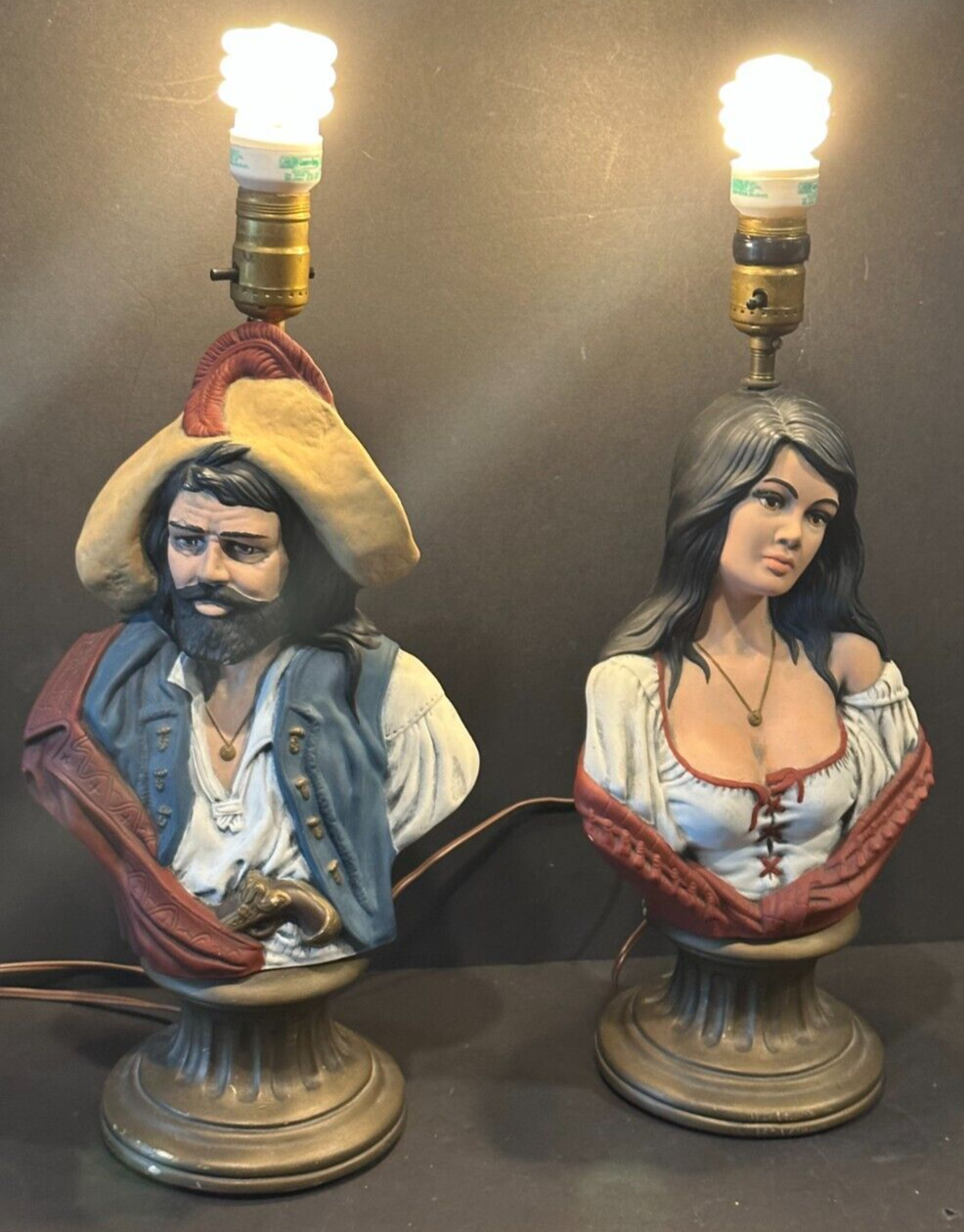 Vintage? CREST MOLD Pair of Pirate Lamps