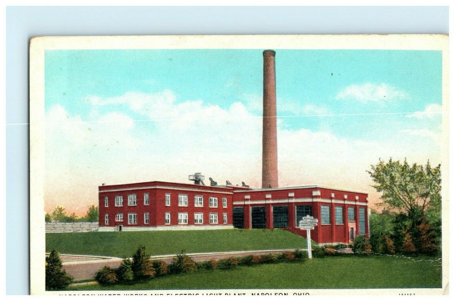 Napoleon Water Works Electric Light Plant Ohio Vintage Antique Postcard