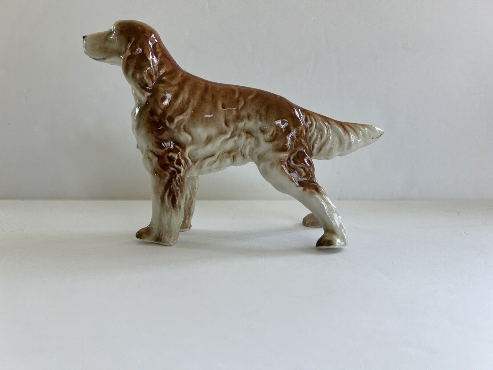 Vintage Porcelain English Setter Dog Figurine 7” Long