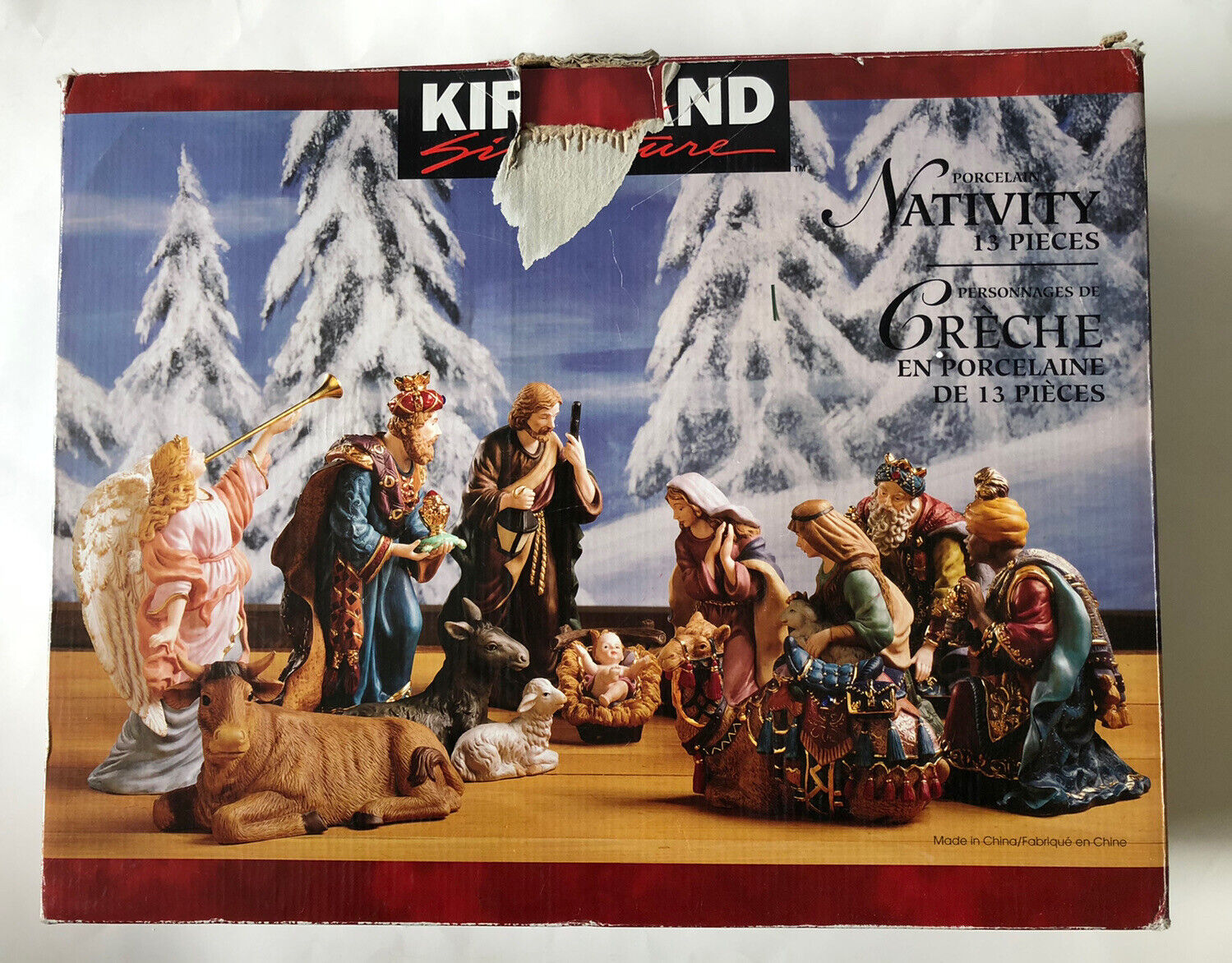 Kirkland Signature Nativity Set 13 Piece Porcelain Christmas Scene 100% Complete