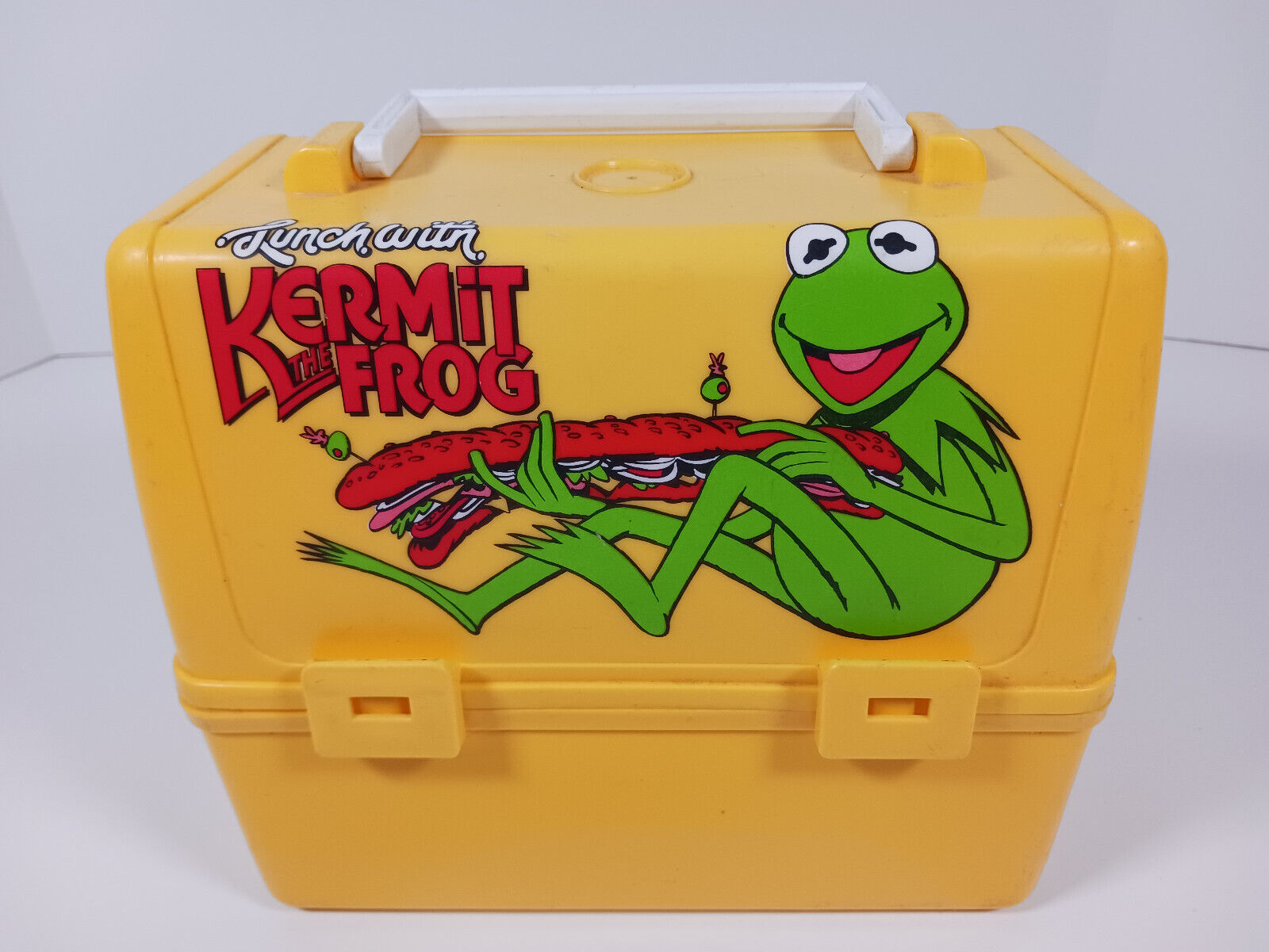 Vintage Lunch With Kermit the Frog Muppets Plastic Lunch Box King-Seeley 1981