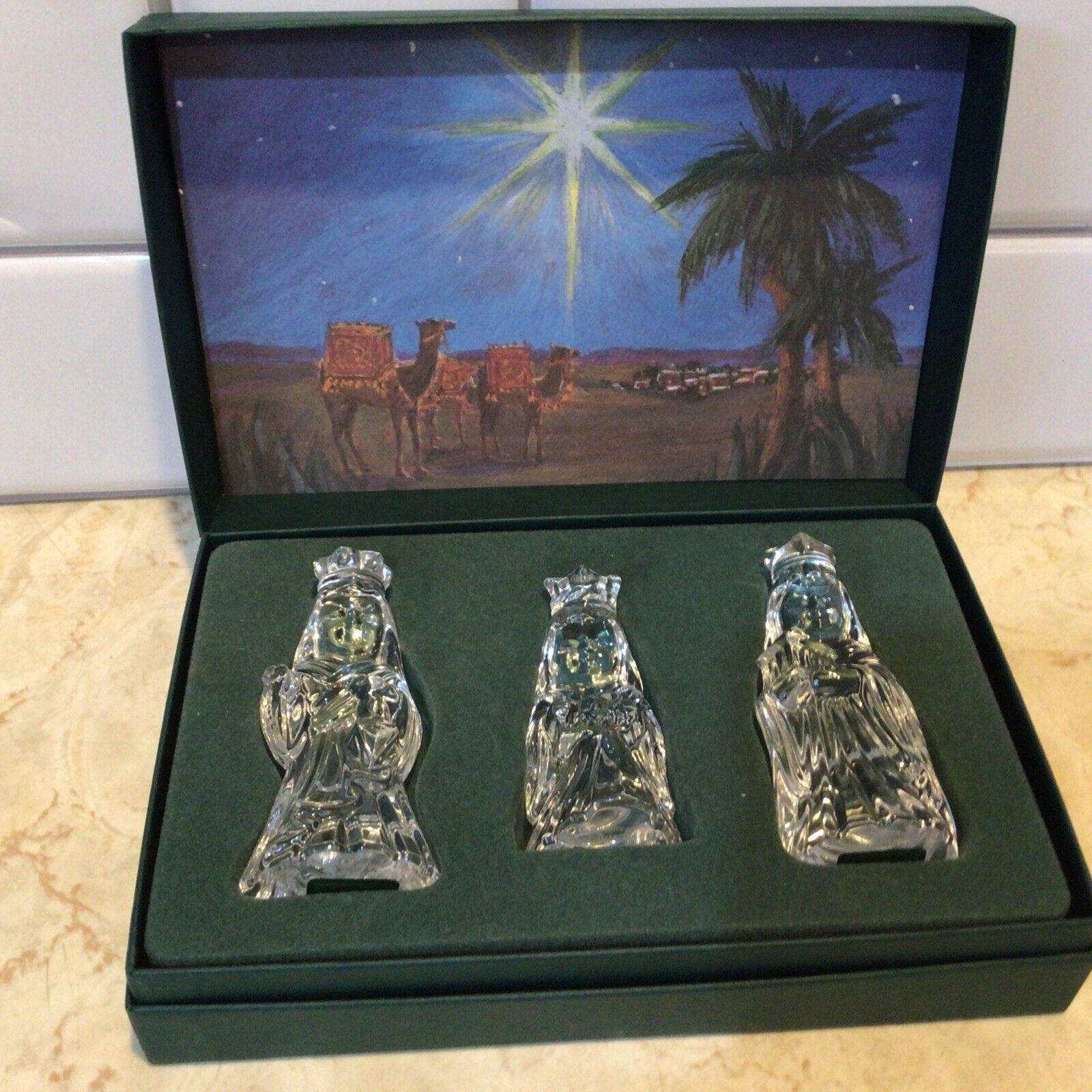 Waterford Marquis Crystal NATIVITY Collection The Three 3 Wise Men Original Box